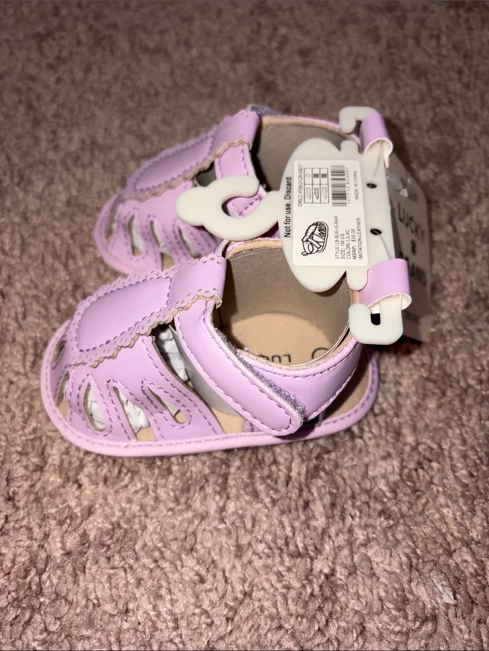 Lucky Brand Baby Girls' Lavender T-Strap Sandals